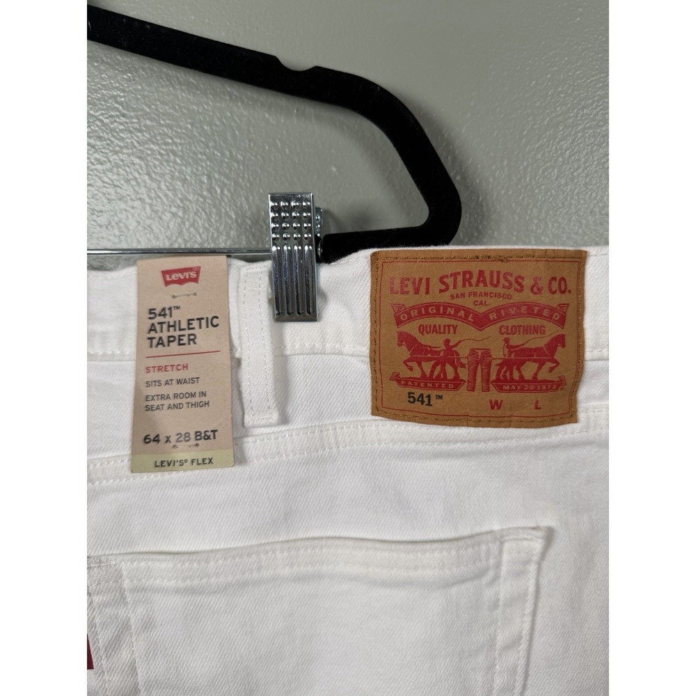 Levi's 541 Athletic Taper Jeans Mens 46x28 Big & Tall White Stretch NWT - Picture 8 of 12